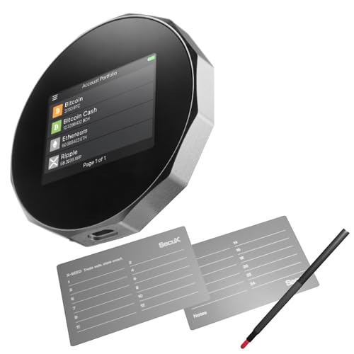 SecuX V20 Plus - Most Secure Crypto Hardware Wallet w/Bluetooth & NFT Support - Cross Platform - Easily Manage Your Bitcoin, Ethereum, BTC, ETH, SOL, LTC, Doge, BNB, Dash, XLM, ERC20, BSC and More