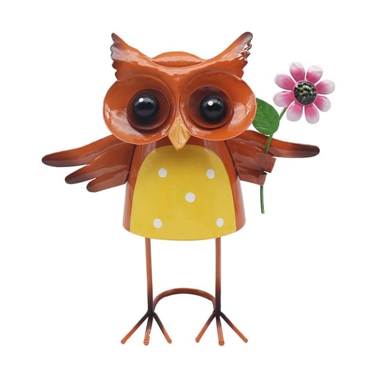 Lesser & Pavey Owl with Flower Garden Ornaments
