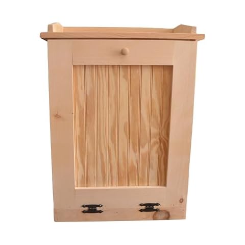Country Barn Single Tilt-Out Single Trash Cabinet: Efficient and Stylish Trash Cabinet Crafted from Unfinished Pine Wood, is Designed to Hold one13-gallon, Ideal Garbage Can Cabinet Cover