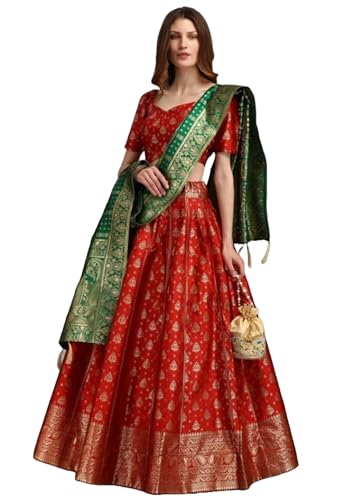 Sari et Lehenga Choli chemisier traditionnel Banarasi en tissu jacquard de soie pure taille 6 M