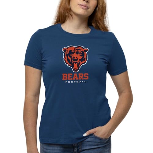 Team Fan Apparel Women's NFL Ultimate Fan Logo Short Sleeve T-Shirt - 100% Cotton - Officially Licensed - Tagless Tee
