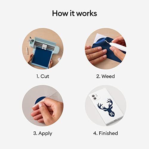 Cricut Premium Vinyl Removable For All Cricut Cutting Machines, No Residue Vinyl For Diy Crafts, Wall Decals, Stickers, In-House Decor And More, Navy Blue #TOP4