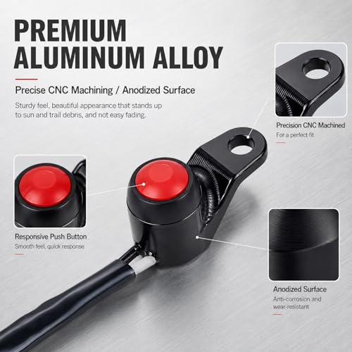 Image of JFG RACING Motorcycle Engine Stop Kill Switch,M4-M6 Universal Handlebar Kill Switch for KLX110 /TTR110 /TW200 /CRF250L /DRZ400SM Dirt Pit Bike MX Motocross Supermoto Racing ATV Quad-Black