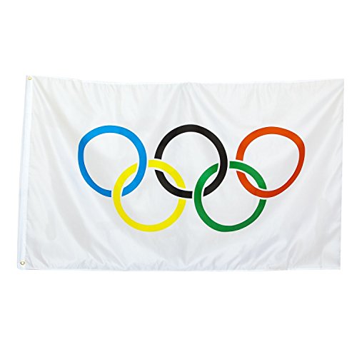 VANCHOR The Olympic Rings Flags 3 x 5 Ft Banner for 2016 BRAZIL Rio Olympic Games