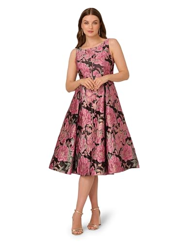 Adrianna Papell Women's Boat Neck Midi Dress