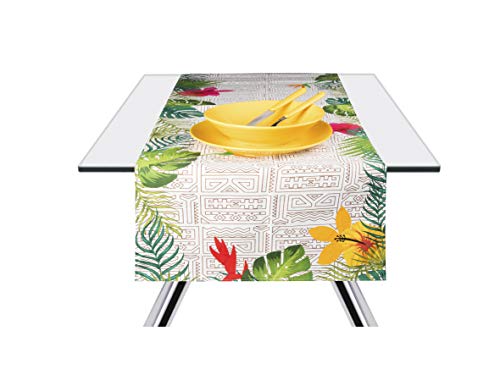 Excelsa Tiki Table Runner, 100% Cotton, Multicoloured, 45 x 140 cm, Multi-coloured