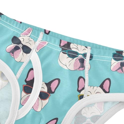 Wusikd French Bulldog Boys' Underwear Cotton Sunglasses Boys Briefs Soft Toddler Underwear 2T4