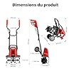 Wiltec Motobineuse électrique 1500 W – Vitesse à Vide 400 TR/Min – Profondeur de Travail 220 mm – Motoculteur pour Binage Sarclage Ensemencement – Fraiseuse de Jardin Jardinage