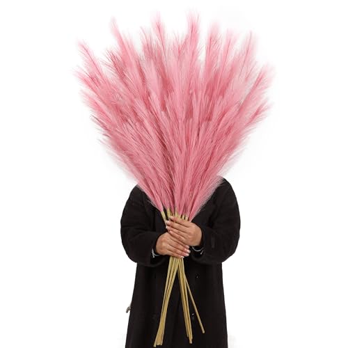 Wertuirk Dark Pink Pampas Grass, 8 Pcs 45 Inch...