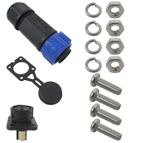 WELURE Trolling Motor Plug Receptacle Set, 12V/24V/ 36V/48V Plug for Trolling Motor, Electric Down Riggers, Deep Drop Electric Fishing Reels and DC Powered Connector