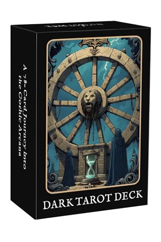 Image of Unique Dark Gothic Tarot Deck, Tarot Cards for Beginners, Dark Fantasy Style Deck, Witch Divination Tool, Fortune Telling Tarot Learning Decks
