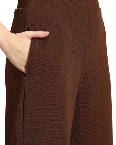 Image of Women's 2 Piece Co-ord Set with Half Sleeve Top and Wide Leg Pajama Pants Tracksuit for Casual, Travel, Gym, Sleepwear, Office and Daily Wear