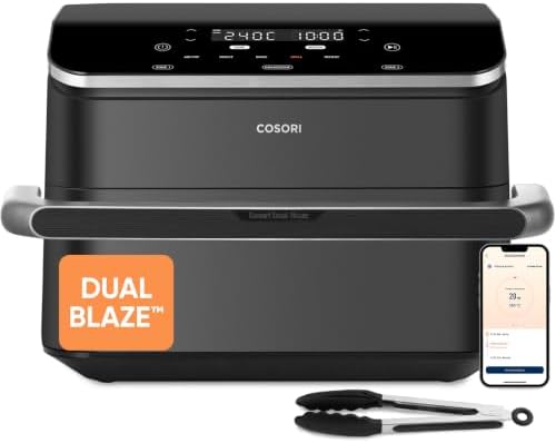 COSORI Air Fryer 10 Litres, 7 in 1 Dual Blaze TwinFry with Double Basket 5L & 5L and Removable Separator, 2800W Air Fryer WiFi with Dual Resistance, 35-240°C, 70 Online Recipes, 4-8 People