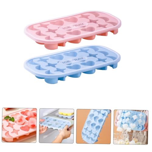 2 pcs moldes de hielo silicona con tapa diseño dibujos miniatura 7