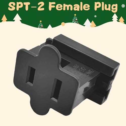 Image of 25 Pack SPT-2 Vampire Female Plug Slip Zip Gilbert for Christmas Lights Sets (SPT-2 Black Female)