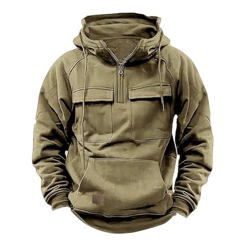 Hooded Quarter Zip Pullover Casual Hoodie Cover