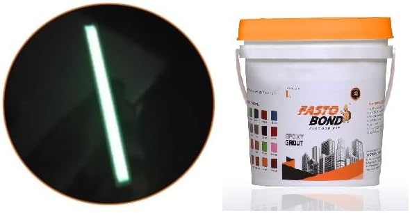 Resin Night Vision Epoxy Grout - 1 Kg Radium Glows_ Green Colors Tile Grout | Night Vision | 3 Components Only | Pack Of 1