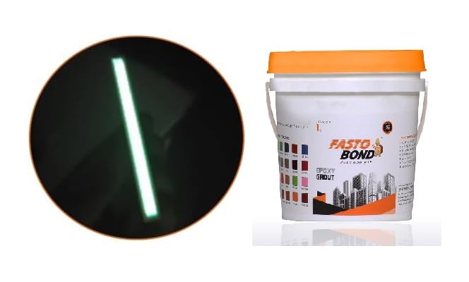 Resin Night Vision Epoxy Grout - 1 Kg Radium Glows_ Green Colors Tile Grout | Night Vision | 3 Components Only | Pack Of 1