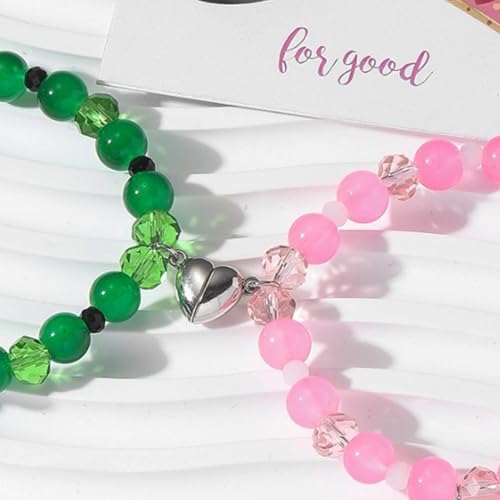 Elphaba Galinda Friendship Matching Bracelet - Rhinestone Crown Witch Hat Bff Bracelets - Gifts for Bestfriend Couples Adults Party Dress Accessories4