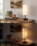 Cordless Table Lamp, Portable Rechargeable Desk Lamp with Stepless Dimming & Timer, 2700K LED Battery Operated Lamp, Fabric Shade Touch Control Wireless Lamp for Kitchen, Dining Room, Bedroom, Dorm