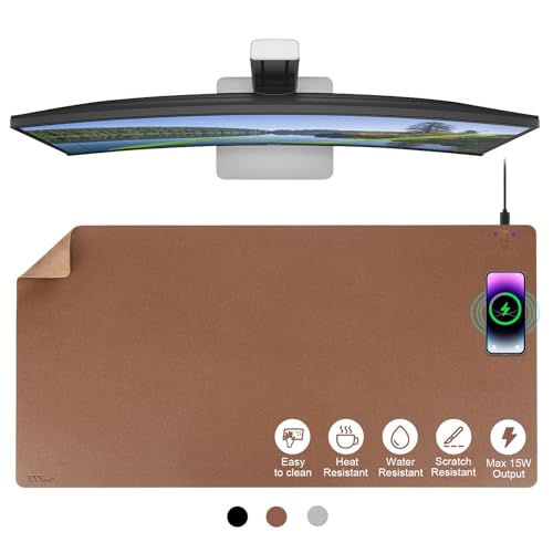Pad para escritorio con carga inalámbrica EYStech marrón 32x16
