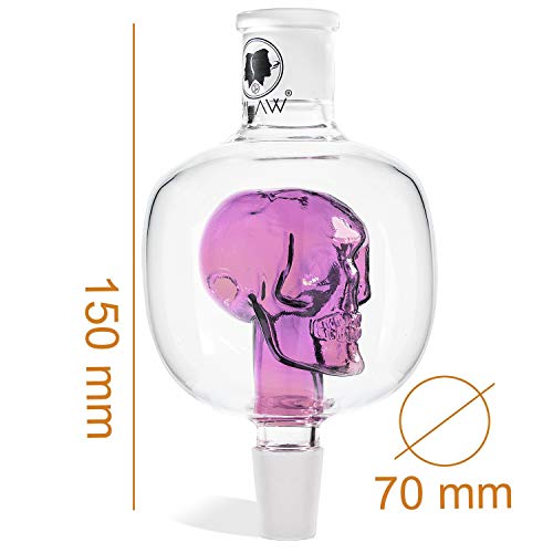 DILAW® Shisha Molassefänger Totenkopf Bunt (aus Glas für (Schliff 18/8) - Wasserpfeife, Vorkühler-Aufsatz Skull… – Bild 8