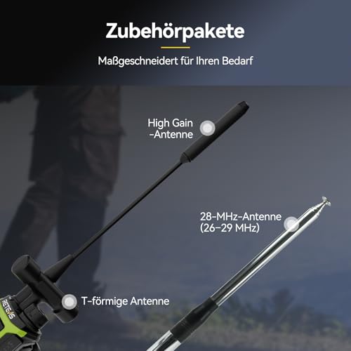 Retevis A3 Funkgerät, Quadband-Amateurfunk, AM/SSB/FM/AIR-Modi, Dual Channel, 2500 mAh, Walkie-Talkie mit Einstellbarer Leistung für Jagd, Reisen, Camping (1 Stück)
