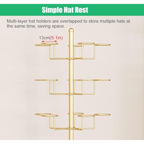Estante de almacenamiento resistente de 5 niveles para sombreros, organizador de gran capacidad para gorras, sombreros de vaquero, sombreros de iglesia, pelucas y exhibición al por menor, soporte