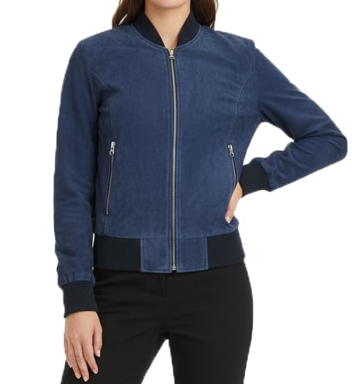 Blouson aviateur en daim pour femme fini le vêtement rigide et inconfortable