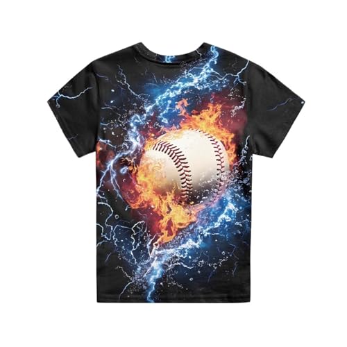 Image of JEOCODY Boys Girls Graphic Tees Funny 3D Printed Short Sleeve T-Shirts 3-16T