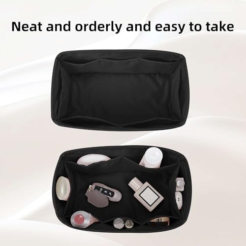 Image of DGAZ Silk Purse Organizer Insert For Hermes Hac 28 /32 /40 /45 /50 Bags, Luxury Handbag & Tote Organizer, Simplicity bag organizer(Black,Hac50)
