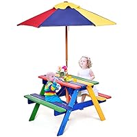 Algopix Similar Product 14 - Costzon Kids Picnic Table Wooden Table