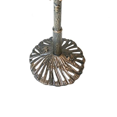 Image of Oakland Living Round Cast Aluminum Metal 32-in Bronze Bird Bath with Butterflies and a Sunflower