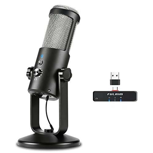 FULAIM Microphone à condensateur sans fil compatible avec les ordinateurs Android, ordinateurs portables, podcast PC USB Nieren Microphone pour Gaming, YouTube, prise de musique, zoom, Livestream