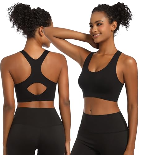 PRETTYWELL Racerback Sports Bras Non Removable Padded, Wirefree Seamless Comfort Sports Bra for Women,Molded Cup Everyday Bra2