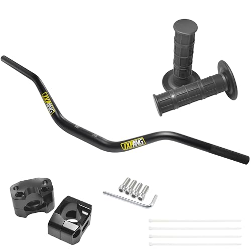 JXPANG 32mm (1-1/4") Handlebar & Clamp Conversion Kit w/Grips | Upgrades Any 7/8" Mount to Fat Bar System | Fits CRF KLX YZ KX RMZ TRX YFZ & Most Dirt Bikes & ATVs (Black)