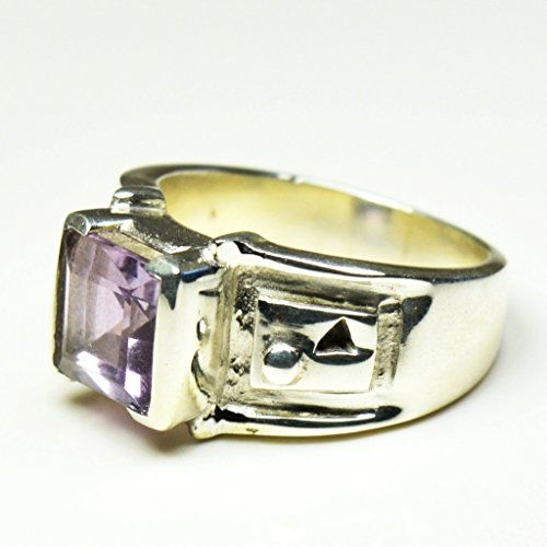 Argent anti ternissement bague carré violet hypoallergénique