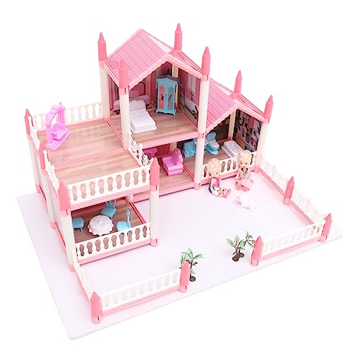 TOYANDONA 1 Juego Juguetes De La Princesa del Castillo Casa De Muñecas En Miniatura Ensamblada Jugando Juguete De Casa Juguetes De Minatura para Villa De Muñeca Rosa El Plastico