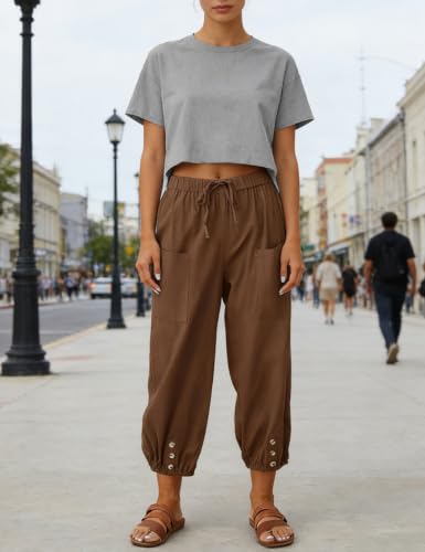 Image of Bozanly Women Casual Harem Pant Boho Loose Yoga Capris Trousers 2026