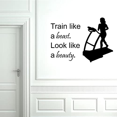 Dnven Sports Quotes Wall Decals Stickers Exercise Removable Vinyl Arts For Gym Bedrooms Family Playrooms Classrooms 32 Inches X 22 Inches #TOP1