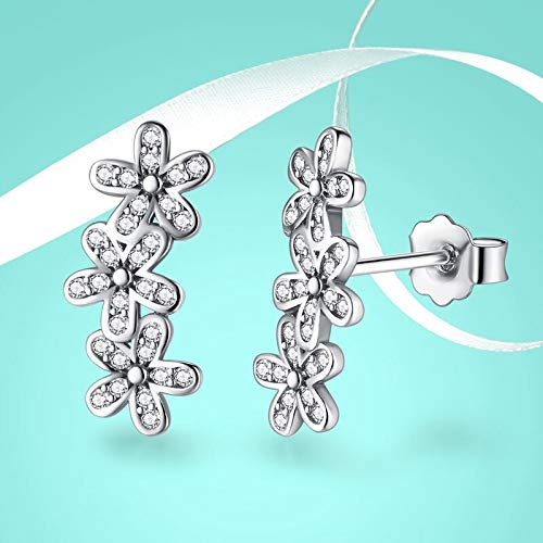 Boucles d'oreilles en Cristal ZH1YFD claires fleurs marguerites pour femmes