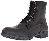 Steve Madden Men's SELF Made Smoky Combat Boot, Black Leather, 11 M US