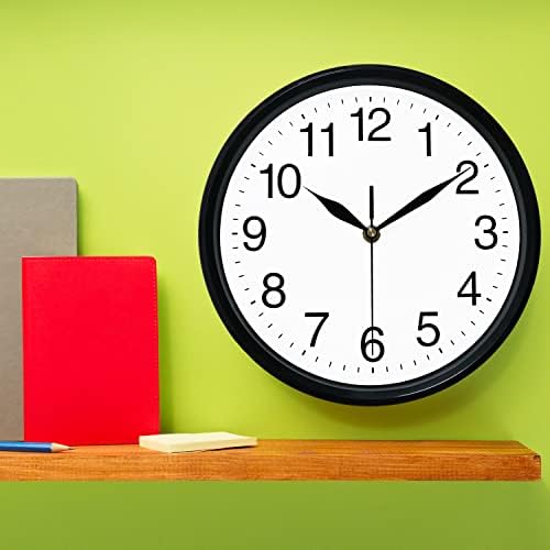 DIYZON Silent Wall Clock, Non Ticking 10'' Quality Quartz Clocks - Battery Operated - Easy to Read - Minimalist Design - Suitable for Home/ School/ Modern Clock
