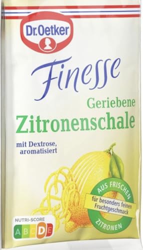 Finesse Geriebene Zitronenschale 3er - Finesse Zeste de Citron Râpé 3pcs - Pour délicieux gâteaux, pains et dessert maison pour des recettes gourmandes - Compatible avec oetker - 18 g