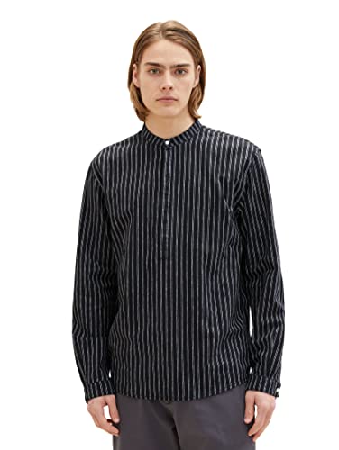 Preisvergleich Produktbild TOM TAILOR Denim Herren Hemd 1034921, 31163 - Black Stripe, L