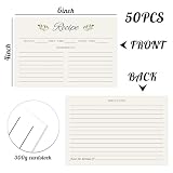 JOETMAE 50PCS Minimalist Green Leaf Recipe Cards,4x6 In Double Sided Cards,Blank Cardstock for Kitchen Diaries Banquet Preparation, Bridal Shower, Baby Shower, Christmas and Holiday