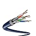 SolidLink SL610A 1000ft CAT6A F/UTP in-Wall (CMR Rated) Bare Copper Solid 23AWG Conductor 550Mhz Ethernet Wire (Blue)