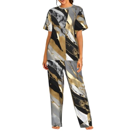 Pyjama manches courtes marbre respirant et ultra doux