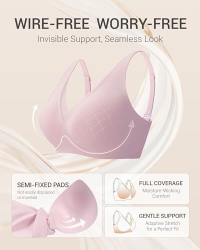 Image of Gailife Deep V Jelly Bras for Women No Underwire Wireless Seamless Push Up Bra Comfort Support Plunge Bralette Full Coverage