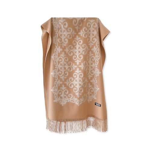 Écharpe style ethnique LumiSyne : châle pashmina chaud pour vos sorties et voyages d'hiver